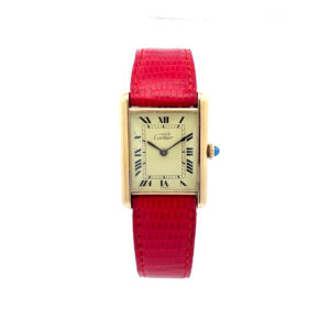 "Cartier Tank" - Damen Armbanduhr Silver vergoldet