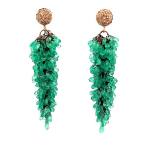 "Christmas Trees" - Smaragd Ohrringe 14 Karat Roségold