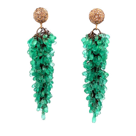 "Christmas Trees" - Smaragd Ohrringe 14 Karat Roségold
