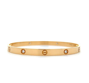 "Cartier Love" - Moderner Cartier Love Armreif in 18kt Gelbgold mit Brillanten Größe 23