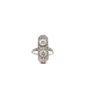"Art Déco Traum" - Platin Ring mit Diamanten