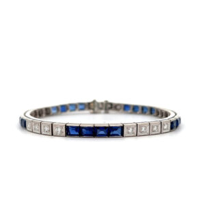 "Blue Majesty" - Vintage Armband in 14 Karat Weißgold