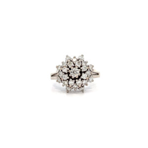 "Flower Power" - 14 Karat Weißgold Blüten Ring