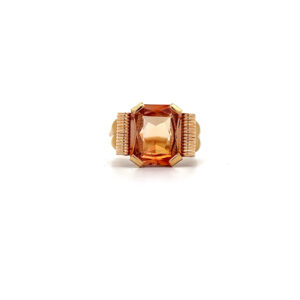 "Firestone" - 18 Karat Goldring mit Saphir in Orange