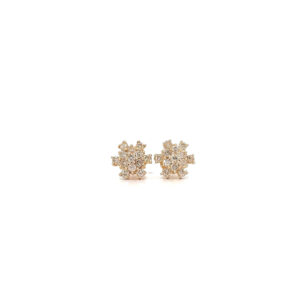 "Golden Snowflakes" - Funkelnde Vintage Ohrstecker in 14 Karat Gelbgold