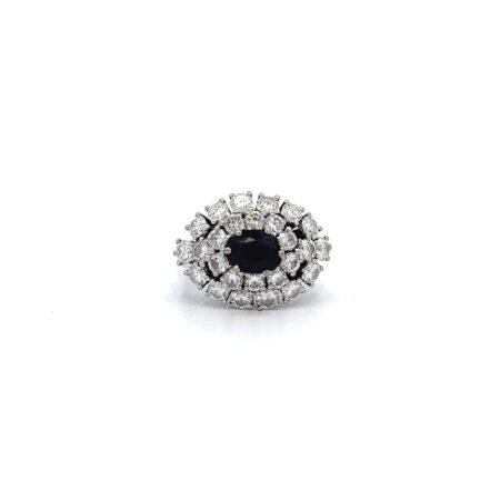 "Saphirtraum" - Vintage Ring in 18 Karat Weißgold