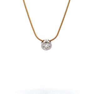 "Shine of Love" - Moderne 14 Karat Gold Kette mit Brillant