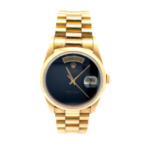 "Black Onyx" - Seltene Rolex Day Date in 18 Karat Gelbgold
