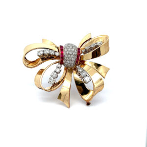 "Big Loop" - Große Schleifenbrosche 18 Karat Gold