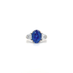 "Blue Symphony" - Vintage Saphir Ring in 18 Karat Weißgold