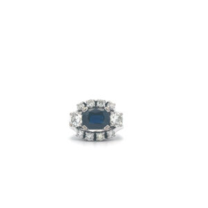"Blue" - Vintage Saphir Ring 14 Karat Weißgold mit Diamanten