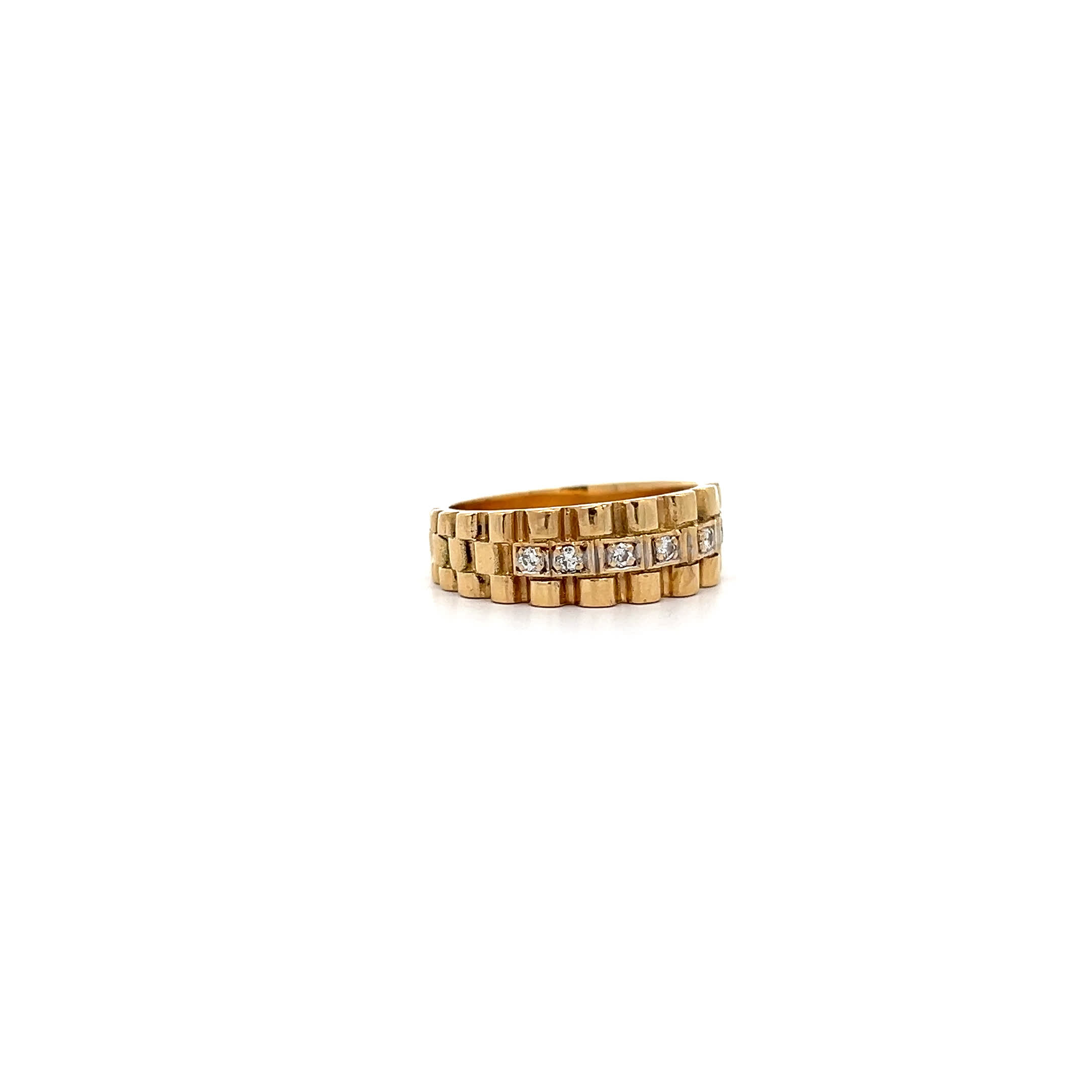 "Brillantes Band" - Vintage Bicolor Ring in 18 Karat Gold - Juwelier Steiger