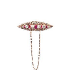 "Die Lippen der Marquise" - Roségold Brosche 14 Karat