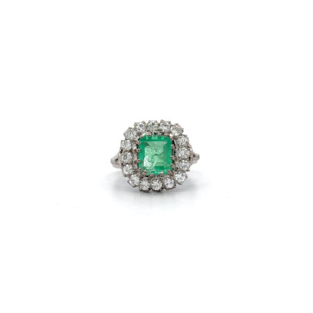 "Entourage" - Vintage Smaragd Ring in 14 Karat Weißgold