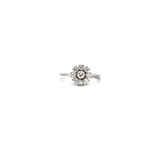 "Little Flower" - Zarter Vintage Ring in 18 Karat Weißgold