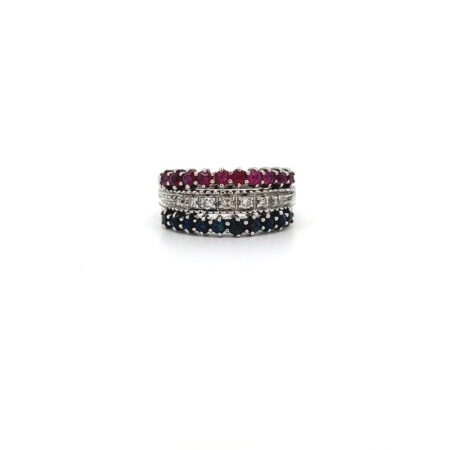 "Movable Elements" - Vintage Ring mit beweglichen Elementen in 14 Karat Weißgold