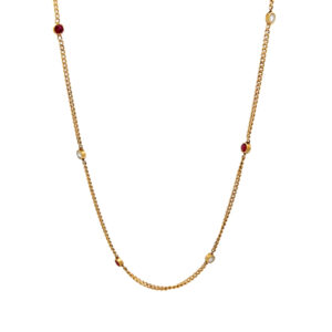 "Ruby Light" - Funkelnde Kette in 14 Karat Gelbgold