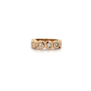 "Six Stars" - Vintage Ring mit Brillanten in 14 Karat Gelbgold