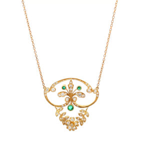 "Smaragdglanz" - Vintage Collier in 18 Karat Gelbgold