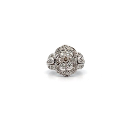 "Sternenglanz" - Vintage Ring in 18 Karat Weißgold