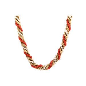 "Goldene Koralle" - Vintage Kette in 14kt Gelbgold mit Koralle