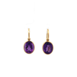"Amethystglanz" - Vintage Ohrstecker mit Amethyst in 18 Karat Gelbgold