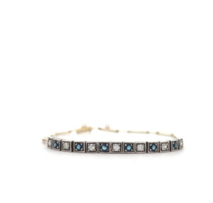 "Antiker Nachthimmel" - Antikes Armband mit Diamanten & blauen Kristallen