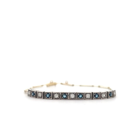 "Antiker Nachthimmel" - Antikes Armband mit Diamanten & blauen Kristallen