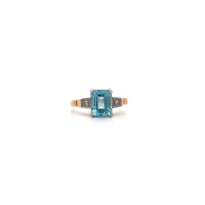 "Aqua Dream" - Vintage Ring mit einem Aquamarin in 14 Karat Gelbgold