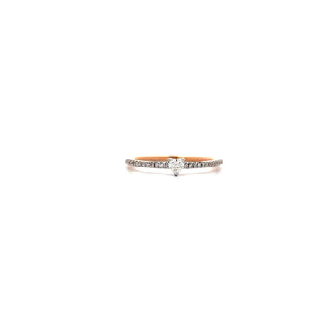 "Diamantenherz" - Moderner Ring in 18kt Rosegold mit Diamanten zus. 0,16ct