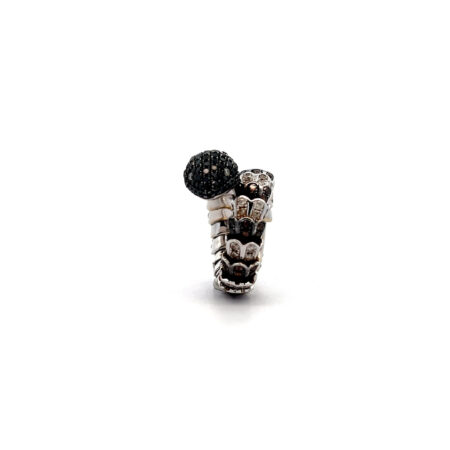 "Diamond Viper" - Moderner Ring aus 18kt Weißgold mit Diamanten zus. 4,95ct