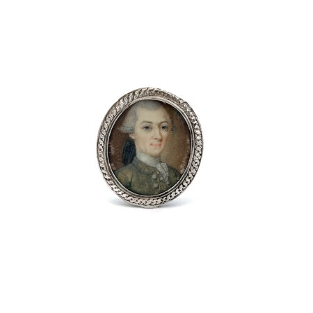 "Erinnerungsbild" - Antikes Miniaturportrait vergoldet/Silber