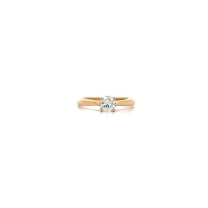 "Eternal Glow" - Moderner Solitair Ring in 14kt Gelbgold mit Brillant 0,40ct