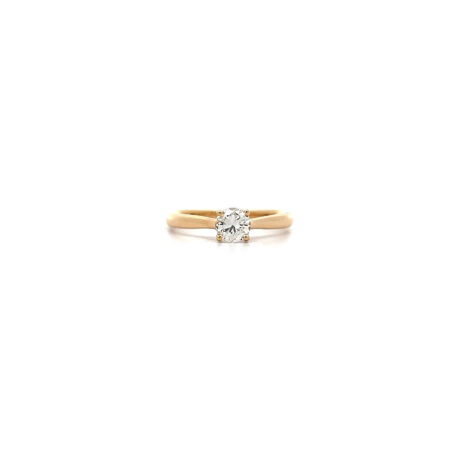 "Eternal Glow" - Moderner Solitair Ring in 14kt Gelbgold mit Brillant 0.43 ct.