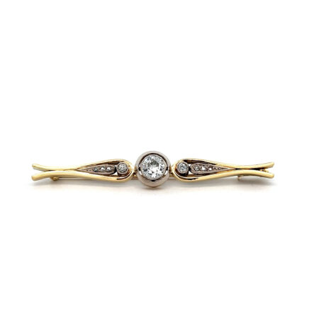 "Ewiges Strahlen" - Wunderschöne Vintage Stabbrosche in 14 Karat Gelbgold