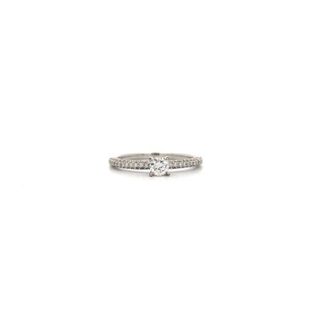 "Ewigkeitsfunkeln" - Moderner Ring in 18kt Weißgold mit Brillant zus. 0,60ct