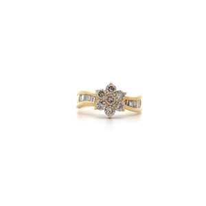 "Fleur d´Or" - Vintage Ring in 18kt Gelbgold mit Diamanten zus. ca. 1,04ct