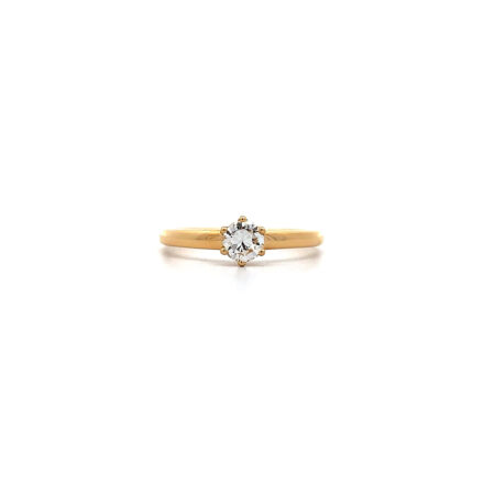 "Forever One" - Moderner Solitair Ring in 18kt Gelbgold mit Brillant 0,43ct