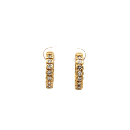 "Golden Loop" - Vintage Creolen in 18kt Gelbgold mit Brillanten zus. 0,98ct