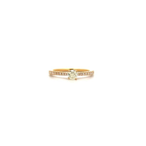"Golden Sparkle" - Moderner Ring mit Brillant zus. 0,42ct