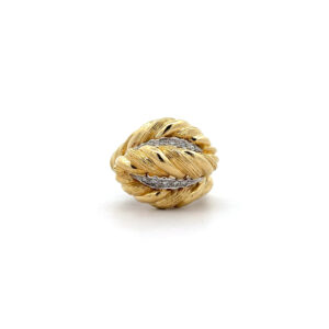 "Golden Twist" - Vintage Ring in 18kt Gelbgold mit Diamanten