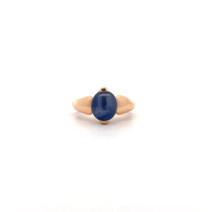 "Leuchtender Stern" - Moderner Ring aus 18kt Gelbgold mit Sternsaphir ca. 4,5ct
