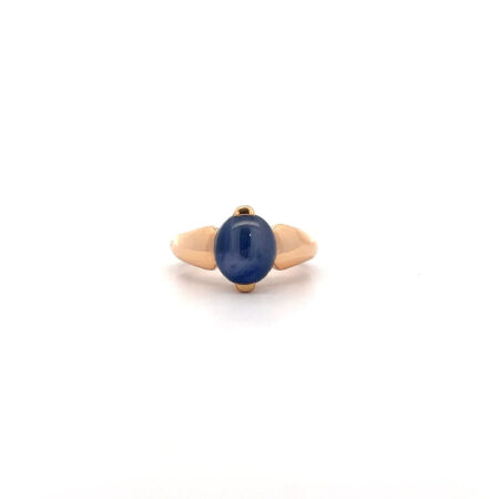 "Leuchtender Stern" - Moderner Ring aus 18kt Gelbgold mit Sternsaphir ca. 4,5ct