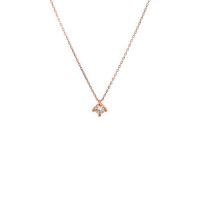 "Lichtpunkt" - Moderne Kette mit Brillant 0,18ct in 18kt Rosegold
