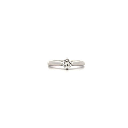 "Mondschein Solitaire" - Modener Ring in 14kt Weißgold mit Brillant 0,26ct
