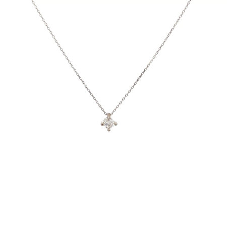 "Morgenstern" - Moderne Kette in 18kt Weißgold mit Brillant 0,19ct VS/G