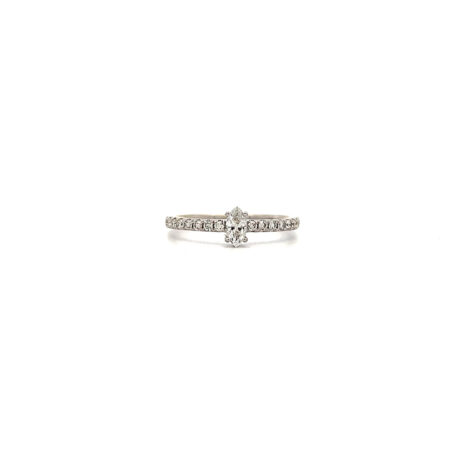 "Navette Sparkle" - Moderner Ring in 18kt Weißgold mit Diamanten