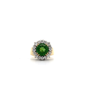 "Peridot Dream" - Vintage Ring in 18kt Gelbgold mit Peridot & Brillanten