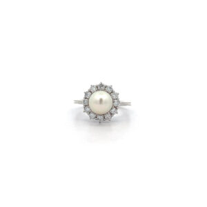 "Shiny Pearl" - Vintage Ring 18 Karat Weißgold