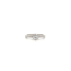 "Snowlight" - Moderner 14 Karat Weißgold Solitair Ring mit Brillant 0.42 ct.